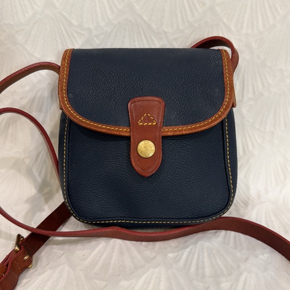 Dooney & Bourke Dark Blue and Tan Crossbody Bag - Picture 3 of 12